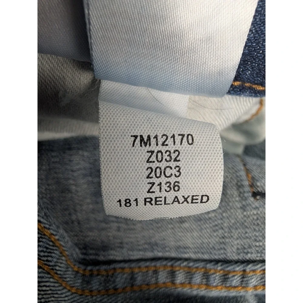 Lucky Brand 181 Relaxed Straight Jeans Men's 40x32(39x31.5) Blue Med Wash Denim